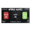 L3VEL3 Nitrile Gloves Variety Pack (RED-ISH, BLACK, LIME)