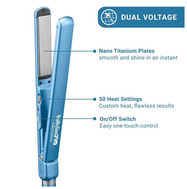 BaBylissPRO Limited Edition Nano Titanium 1.25" Spring Curling Iron & 1" Ultra-Thin Flat Iron Value Set (BNTPP95) — image 7