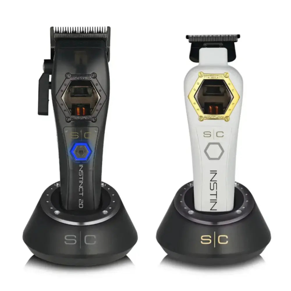 StyleCraft Instinct Metal Edition Hair Clipper w/ Instinct Metal Edition Trimmer w/ Instinct Metal Double Foil Shaver (SC611M, SC410M, SC807) [COMBO]