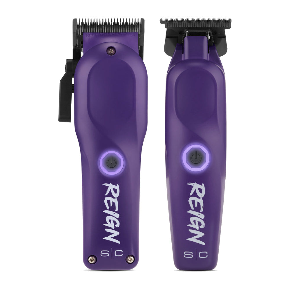 StyleCraft Reign EON Digital Brushless Motor Cordless Clipper + Trimmer - Purple (Combo) (SC620P/SC422P)