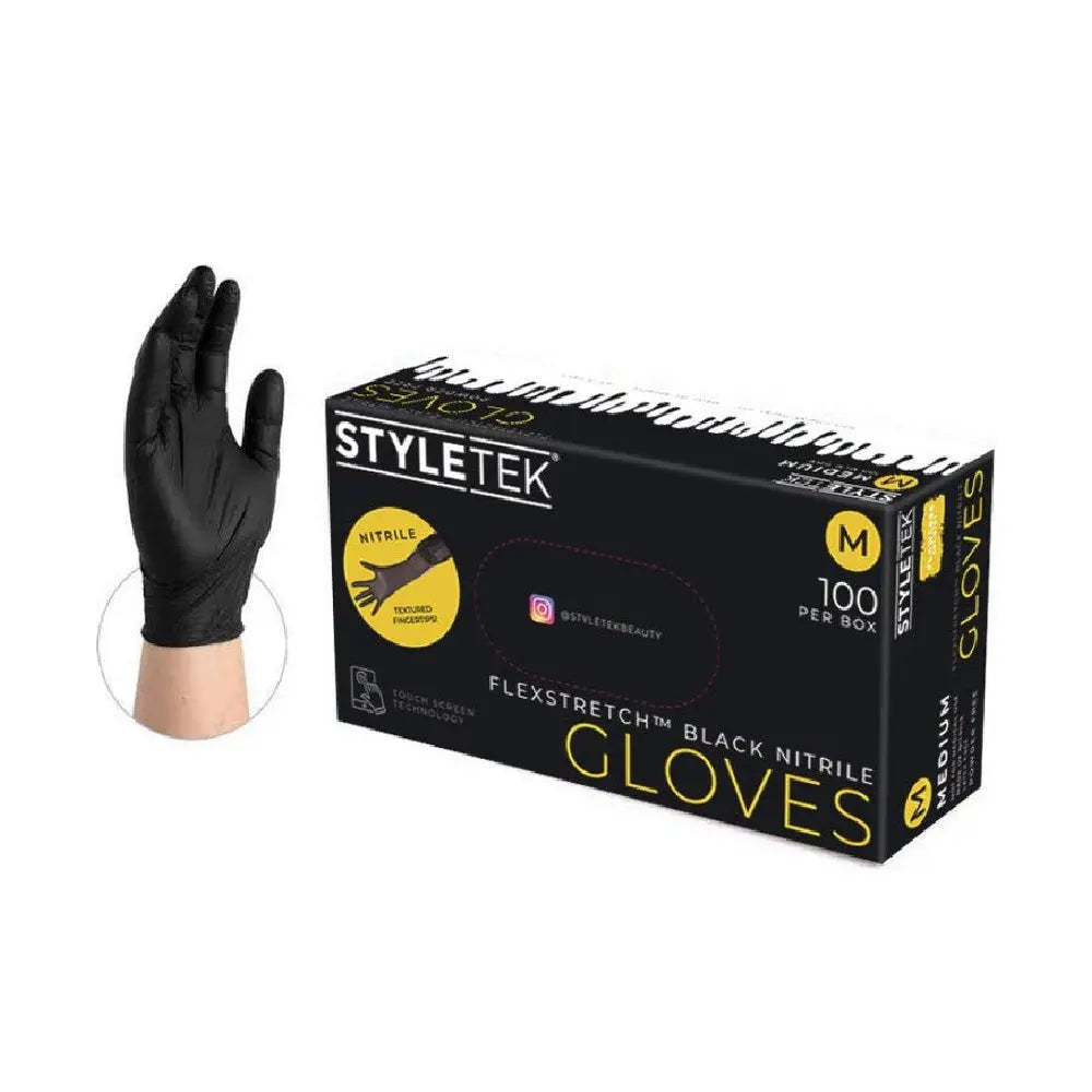 StyleTek Deluxe Touch Black Nitrile Gloves