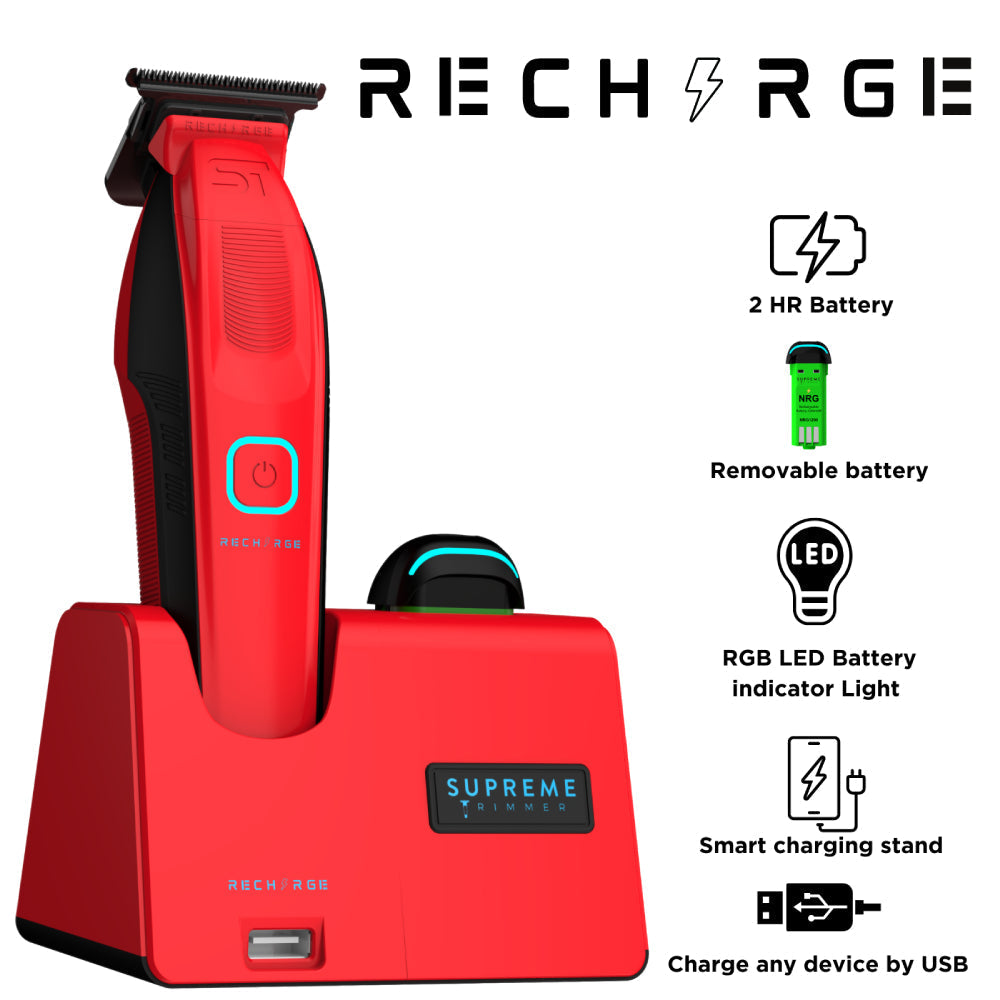 Supreme Trimmer Recharge Trimmer with Removable Battery and Smart Charging Base (ST777)
