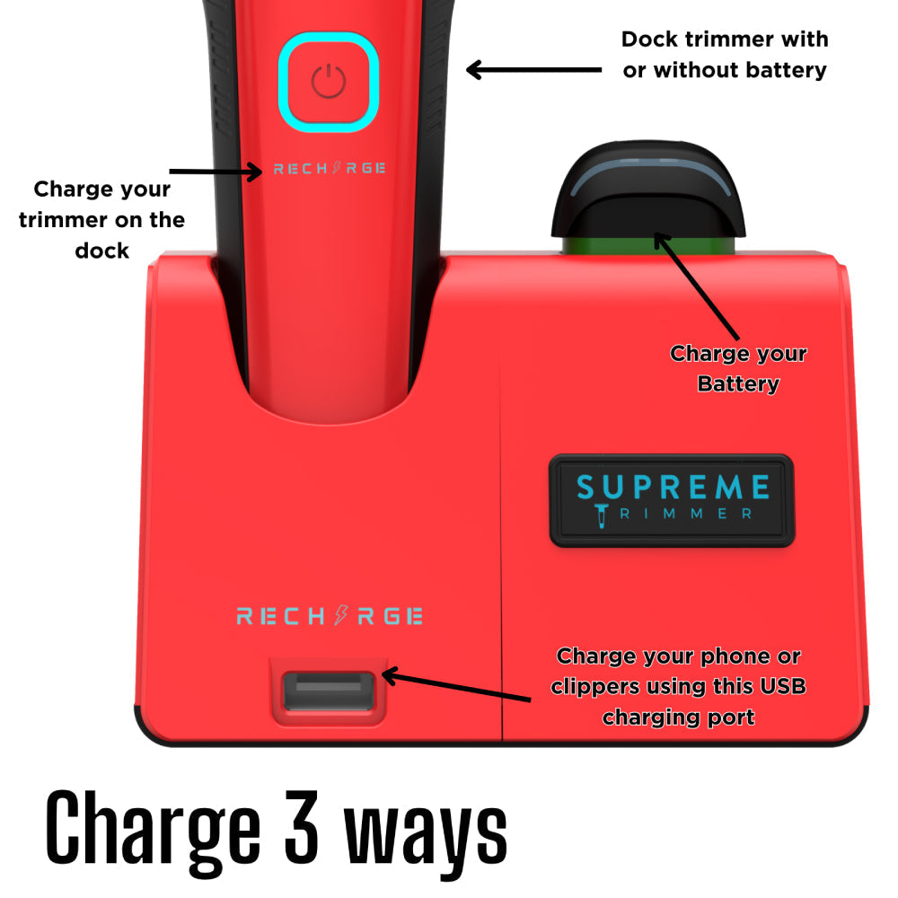 Supreme Trimmer Recharge Trimmer with Removable Battery and Smart Charging Base (ST777)