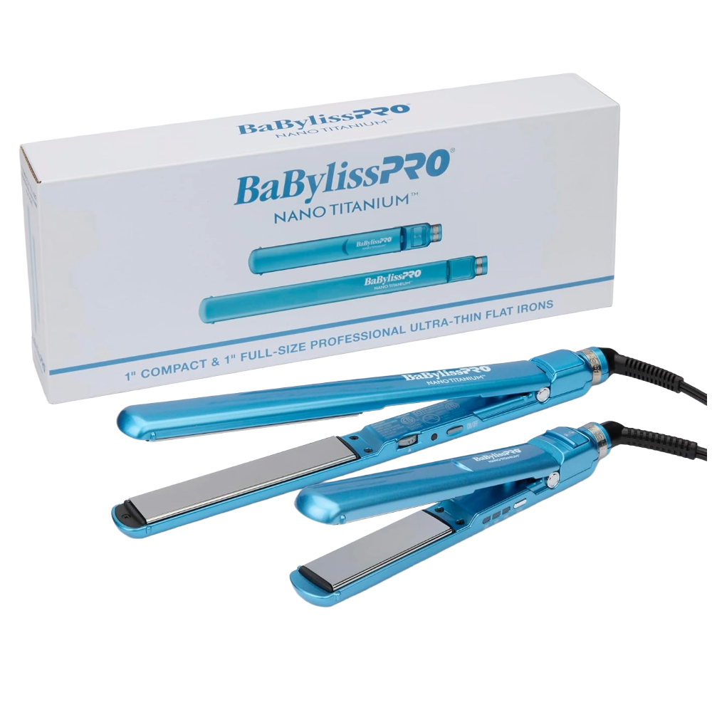 BaBylissPRO Nano Titanium 1" Compact & 1" Ultra-Thin Full SIze Flat Iron Value Set (BNTPP84) — image 2