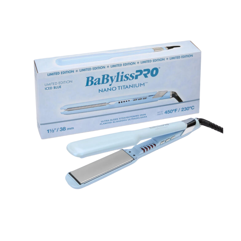 BaBylissPRO Limited Edition Nano Titanium 1.5" Ultra-Sleek Flat Iron - Iced Blue (BNT131TLB) — image 2