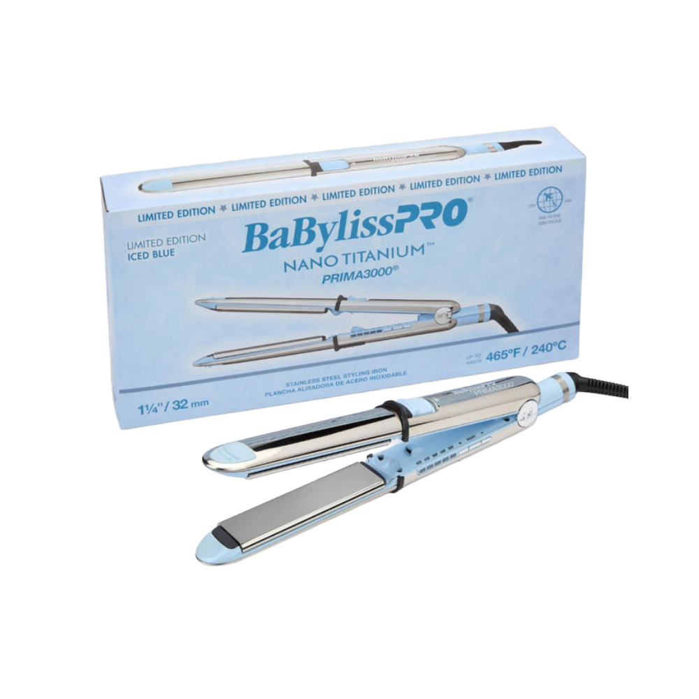 BaBylissPRO Limited Edition Nano Titanium Prima 3000 1.25" Flat Iron - Iced Blue (BNT3000TLB) — image 3