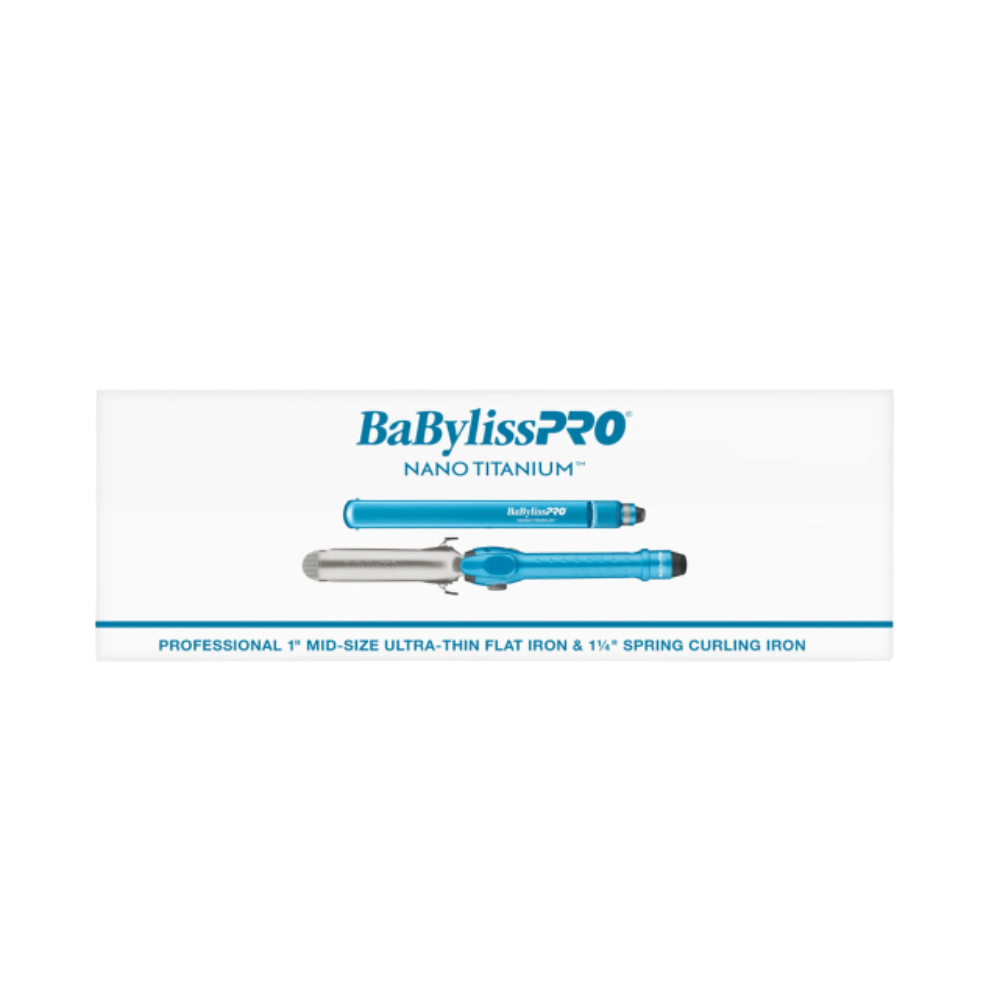BaBylissPRO Limited Edition Nano Titanium 1.25" Spring Curling Iron & 1" Ultra-Thin Flat Iron Value Set (BNTPP95) — image 2