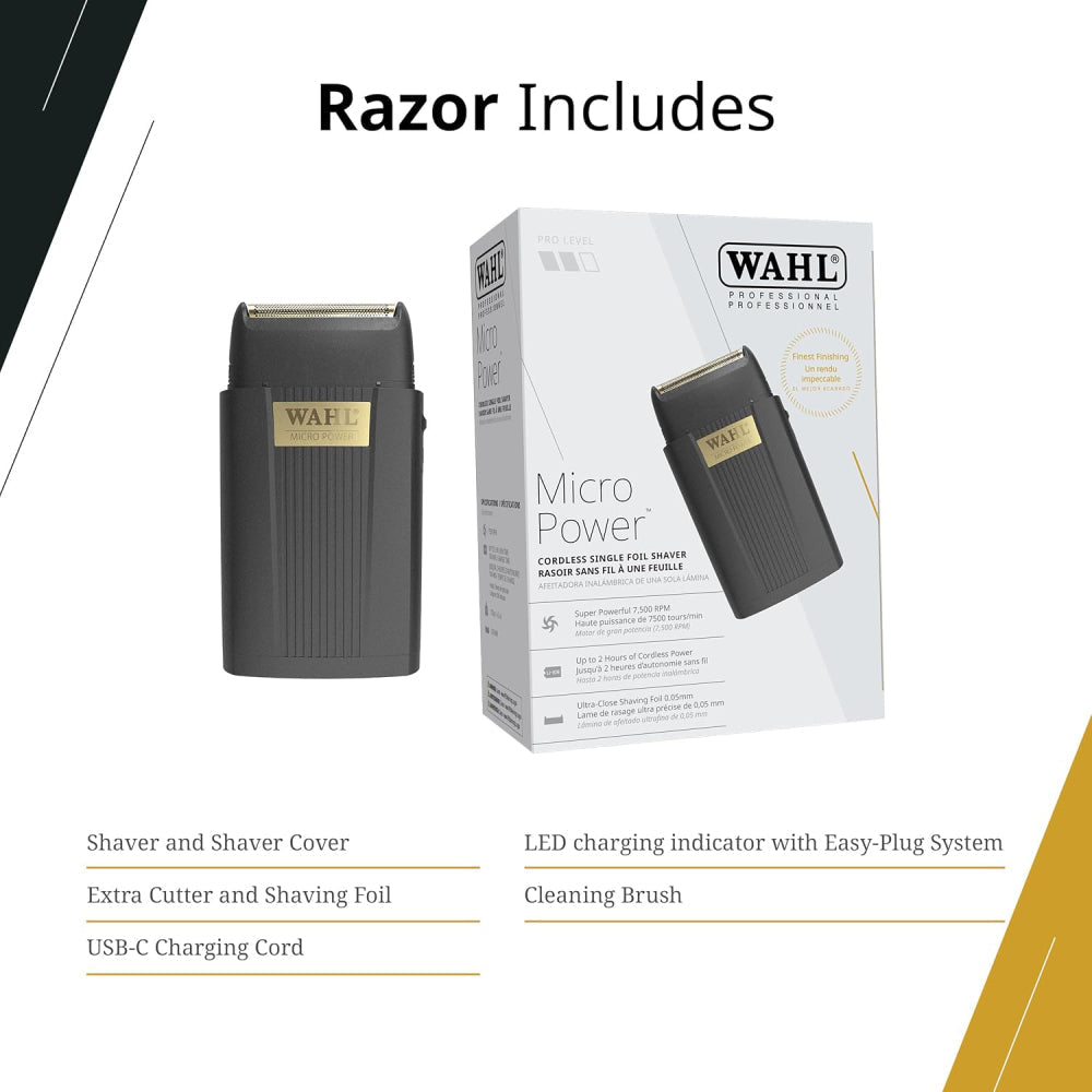Wahl Professional Micro Power Cordless Single Foil Shaver (3027017)