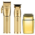BaBylissPRO FX+ Upgraded All-Metal Lithium Clipper + Upgraded FX+ Outlining Cordless Trimmer + Double Foil Shaver (Combo) (Gold / Silver / Rose)