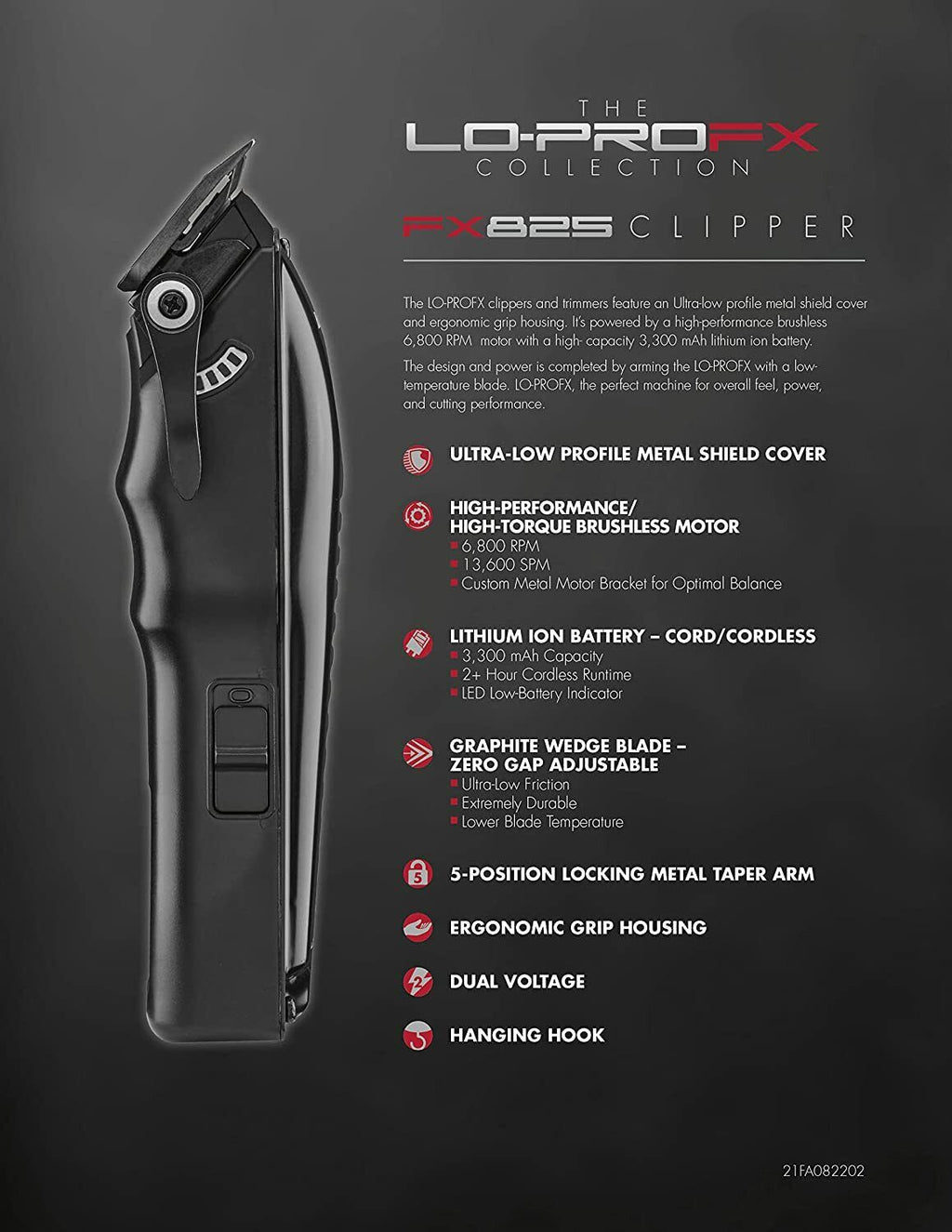 BaylissPRO LO PRO Clipper (FX825) + Trimmer (FX726) + Charging Bases (Combo)