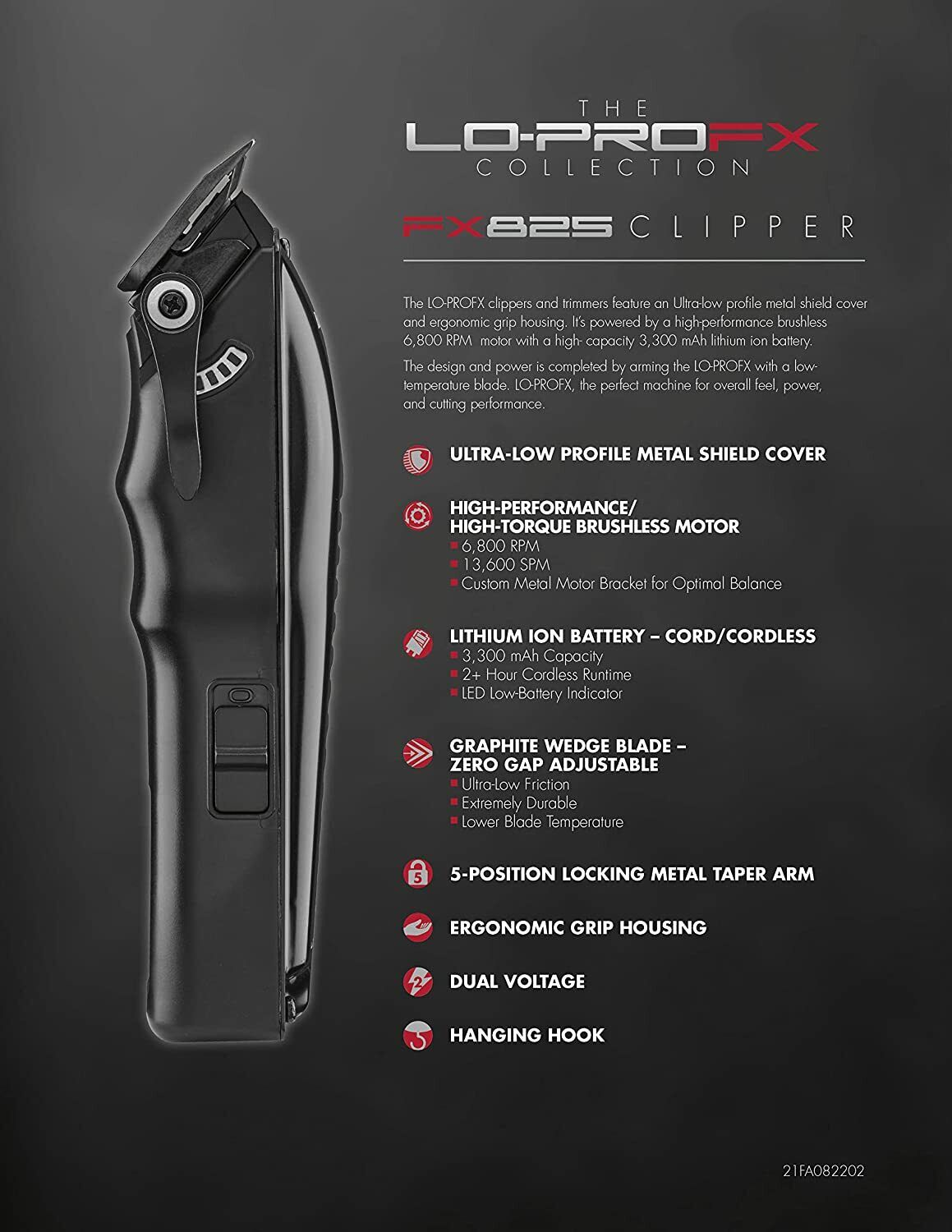 BaylissPRO LO PRO Clipper (FX825) + Trimmer (FX726) + Charging Bases (Combo)