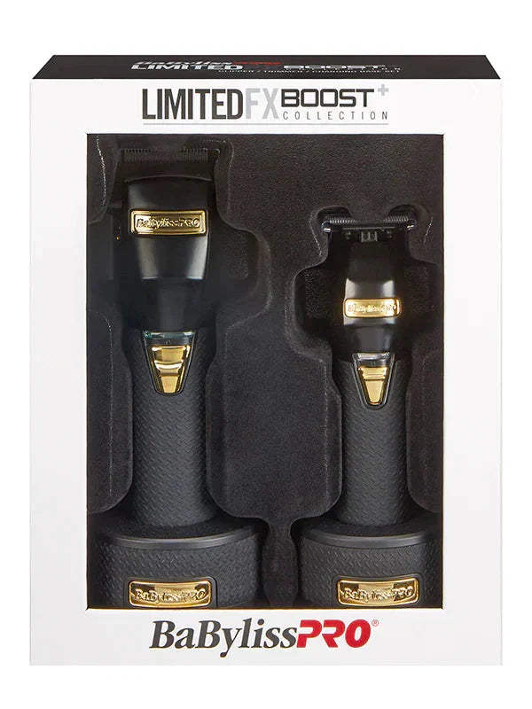 BaByliss PRO Black FX Boost+ Limited Edition Clipper & Trimmer Set w/ Charging Base (FXHOLPKCTB-B) — image 1