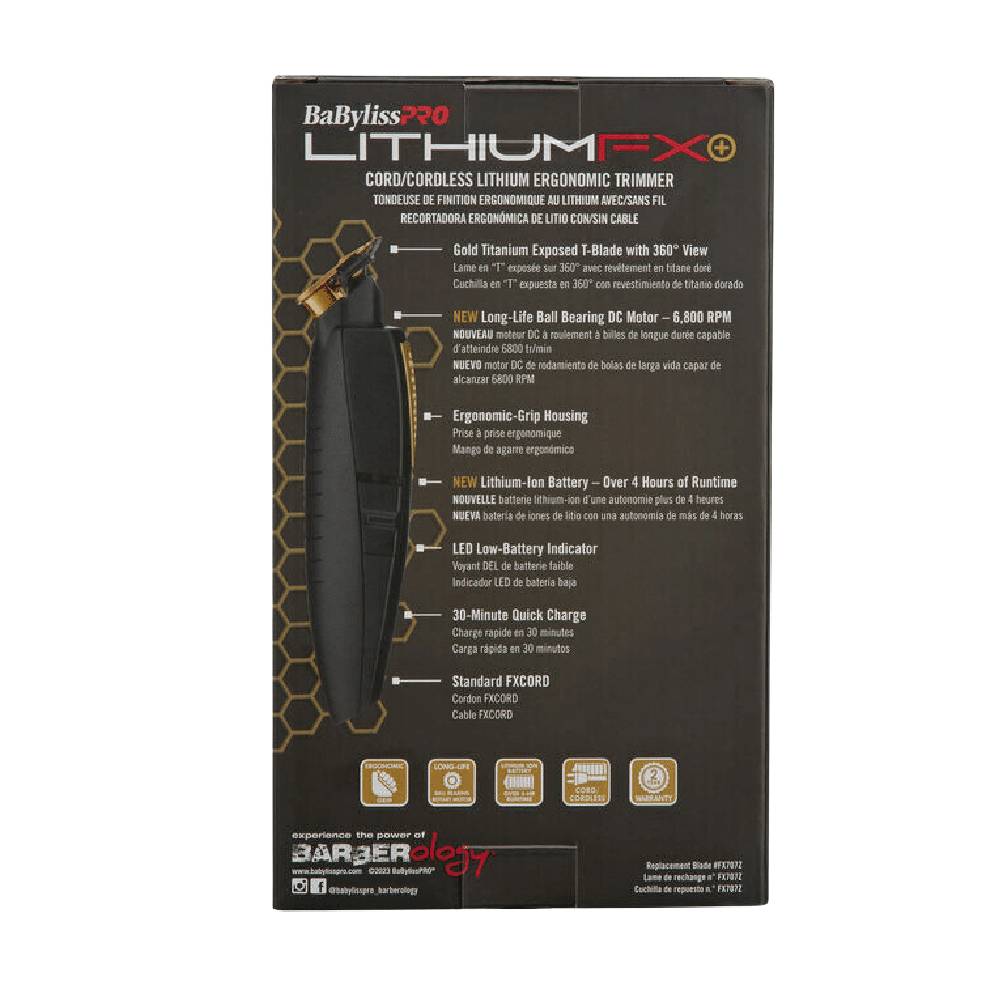 Babyliss Pro Cordless Lithium FX+ Ergonomic Clipper + Lithium FX Trimmer (Combo) — image 8