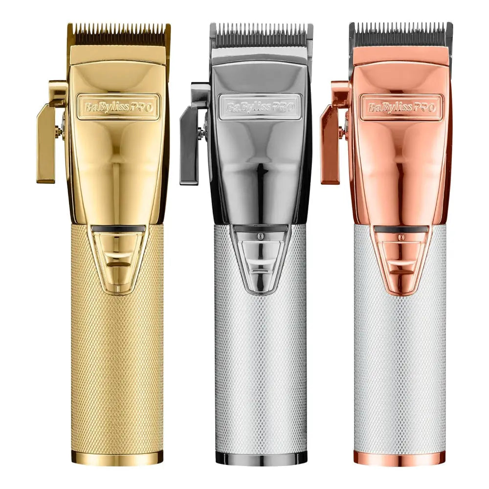 Babyliss Pro FX+ Upgraded All-Metal Lithium Clipper + Upgraded FX+ Outlining Cordless Trimmer (Combo) (Gold / Silver / Rose)