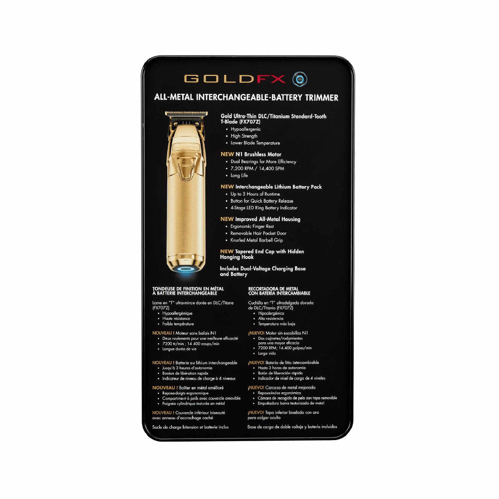 BaBylissPRO FXONE GoldFX Cordless Clipper + FXONE GoldFX Trimmer + FXONE GoldFX Shaver (Combo) (#FX899G + # FX799G + #FXFX79FSG)