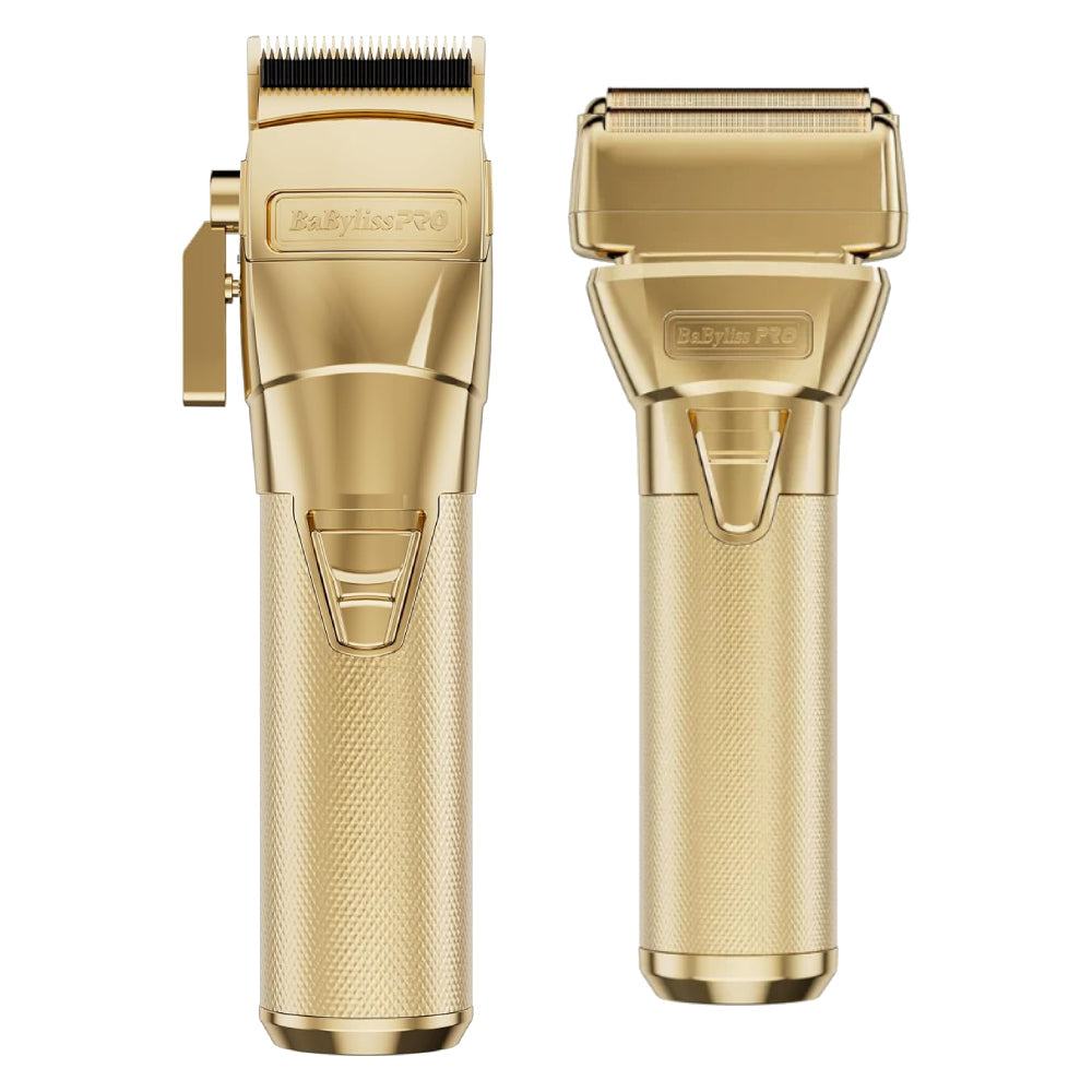 BaBylissPRO FXONE GoldFX Cordless Clipper + FXONE GoldFX Trimmer + FXONE GoldFX Shaver (Combo) (#FX899G + # FX799G + #FXFX79FSG)