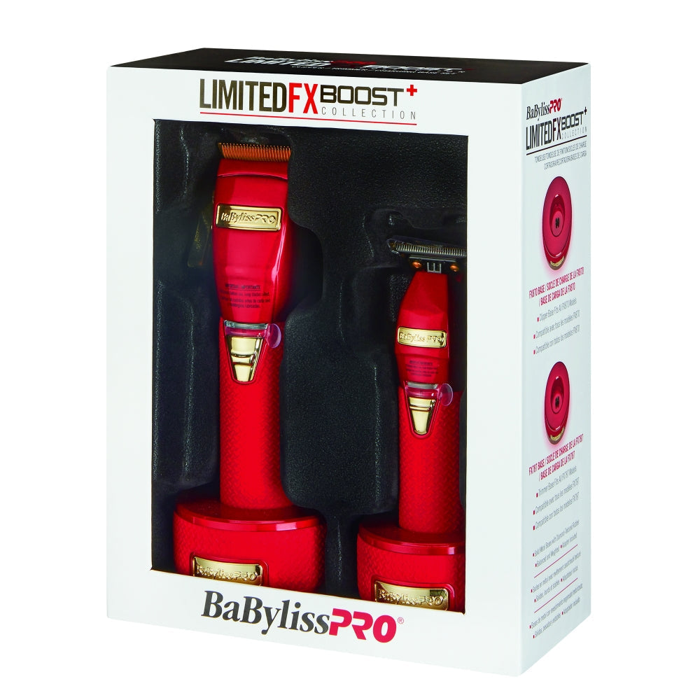 BaByliss PRO RED FX Boost+ Limited Edition Clipper & Trimmer Set w/ Charging Base — image 2
