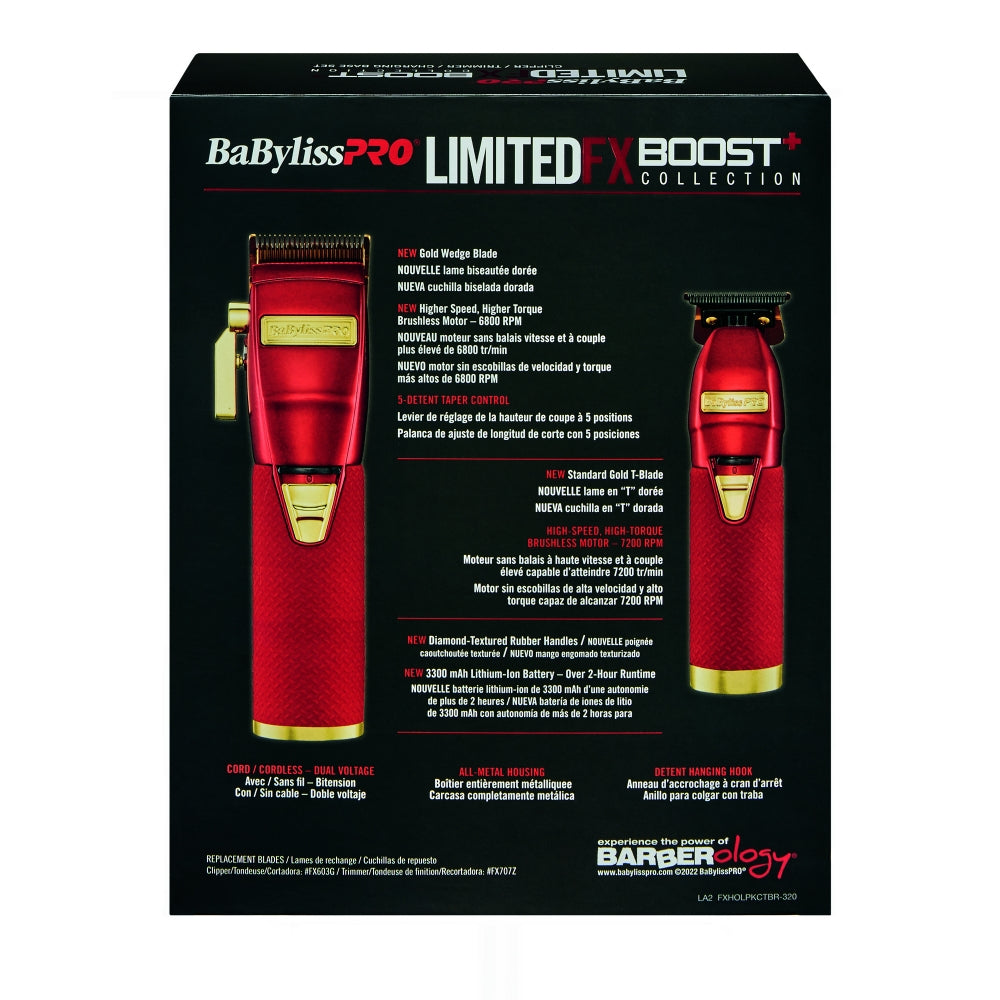 BaByliss PRO RED FX Boost+ Limited Edition Clipper & Trimmer Set w/ Charging Base — image 3