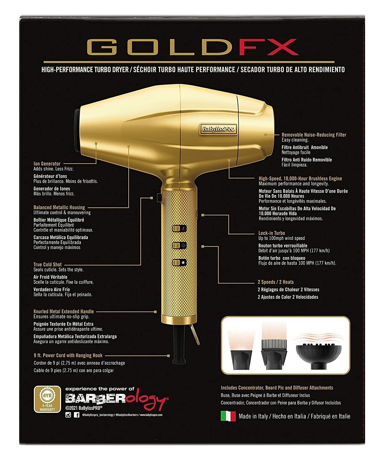 BaBylissPRO GOLDFX High-Performance Turbo Dryer — image 3