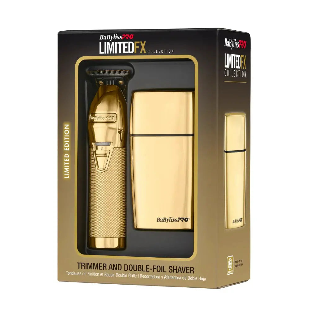 BaBylissPRO LimitedFX Gold Trimmer & Double Foil Shaver Prepack (FXDUOFS2TG)