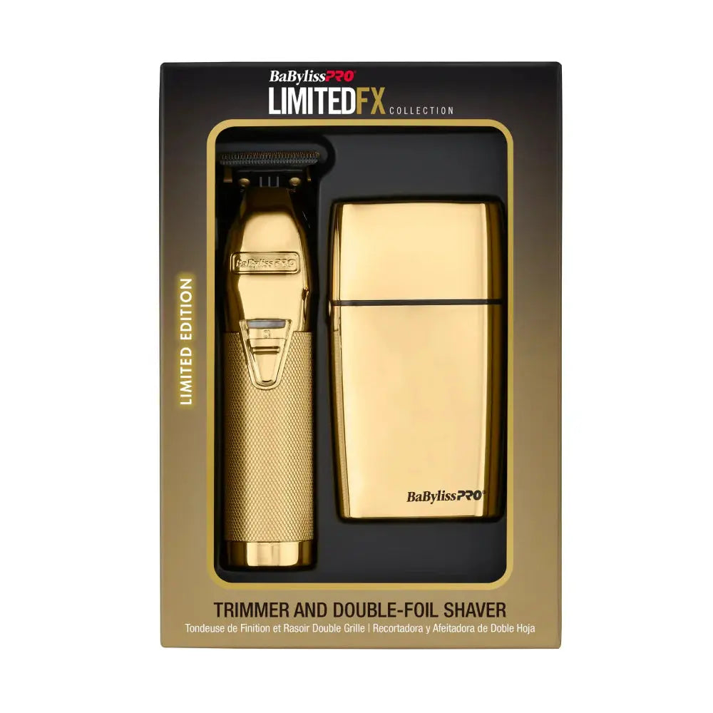 BaBylissPRO LimitedFX Gold Trimmer & Double Foil Shaver Prepack (FXDUOFS2TG)