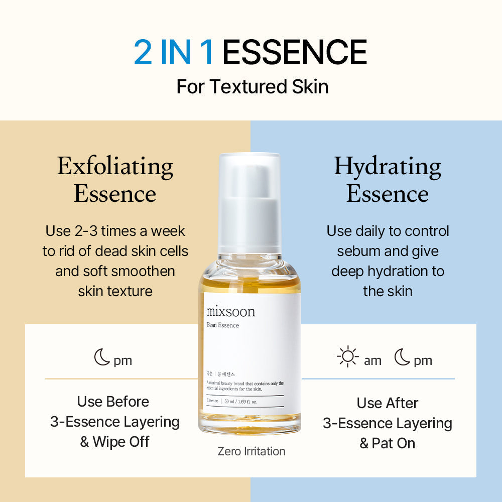 Mixsoon Bean Essence — 2-in-1 exfoliating and hydrating essence