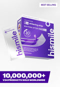 Hismile V34 Whitening Strips 14 pack — peroxide-free purple teeth whitening strips