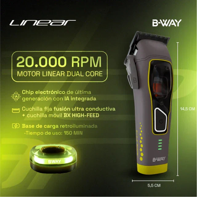 B-Way Linear Cordless Clipper w/ Dual Core Linear Motor