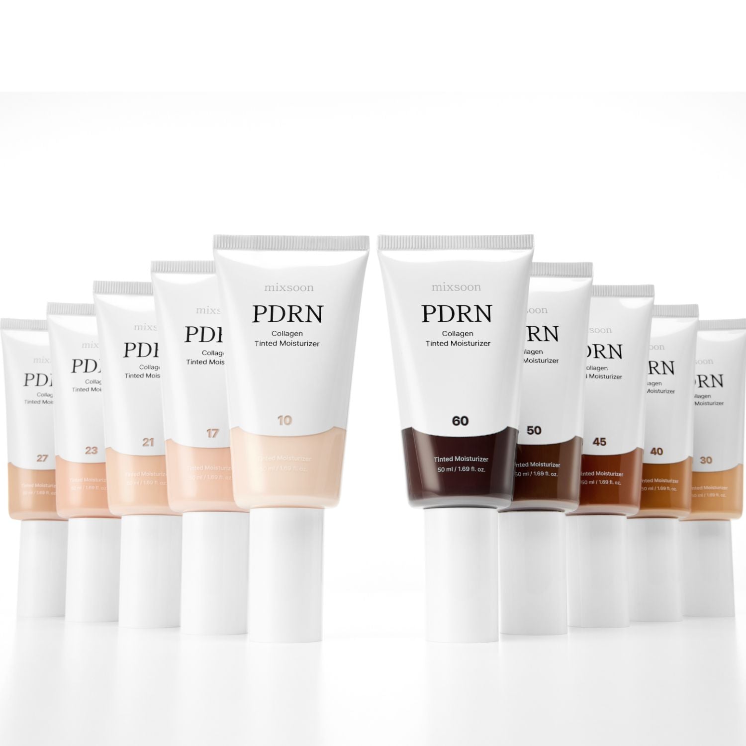 Mixsoon PDRN Collagen Tinted Moisturizer — all 7 shades