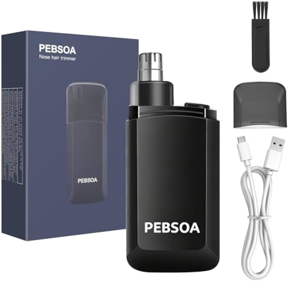 pebsoa cordless nose and ear hair trimmer black