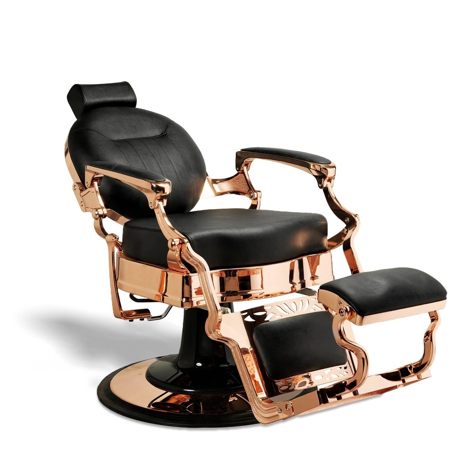 McKinley Barber Chair – Rose Gold reclined